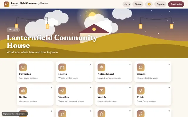 Clubs & community centers demo